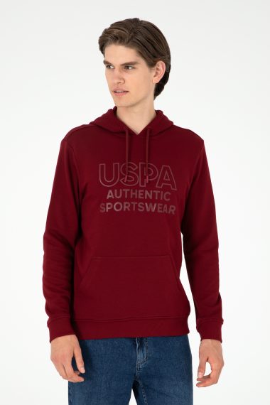 سویشرت هودی بورگاندی  رگولار آستین بلند مردانه یو اس پولو | US POLO ASSN