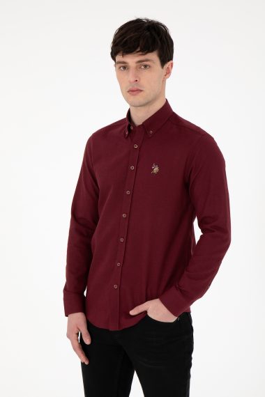 پیراهن  بورگاندی  اندامی  مردانه یو اس پولو | US POLO ASSN