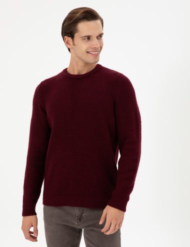 بافت یقه گرد بورگاندی  رگولار  مردانه یو اس پولو | US POLO ASSN