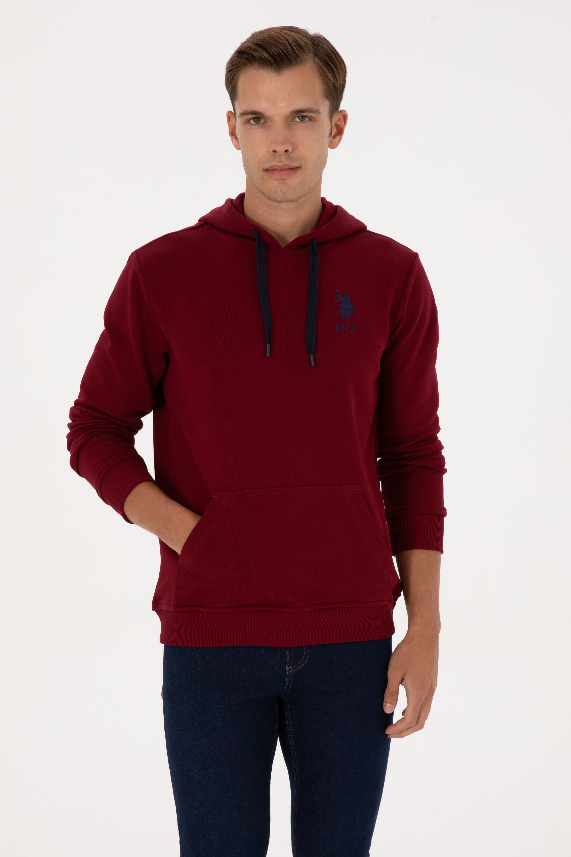 سویشرت بیسیک بورگاندی رگولار مردانه یو اس پولو | US POLO ASSN