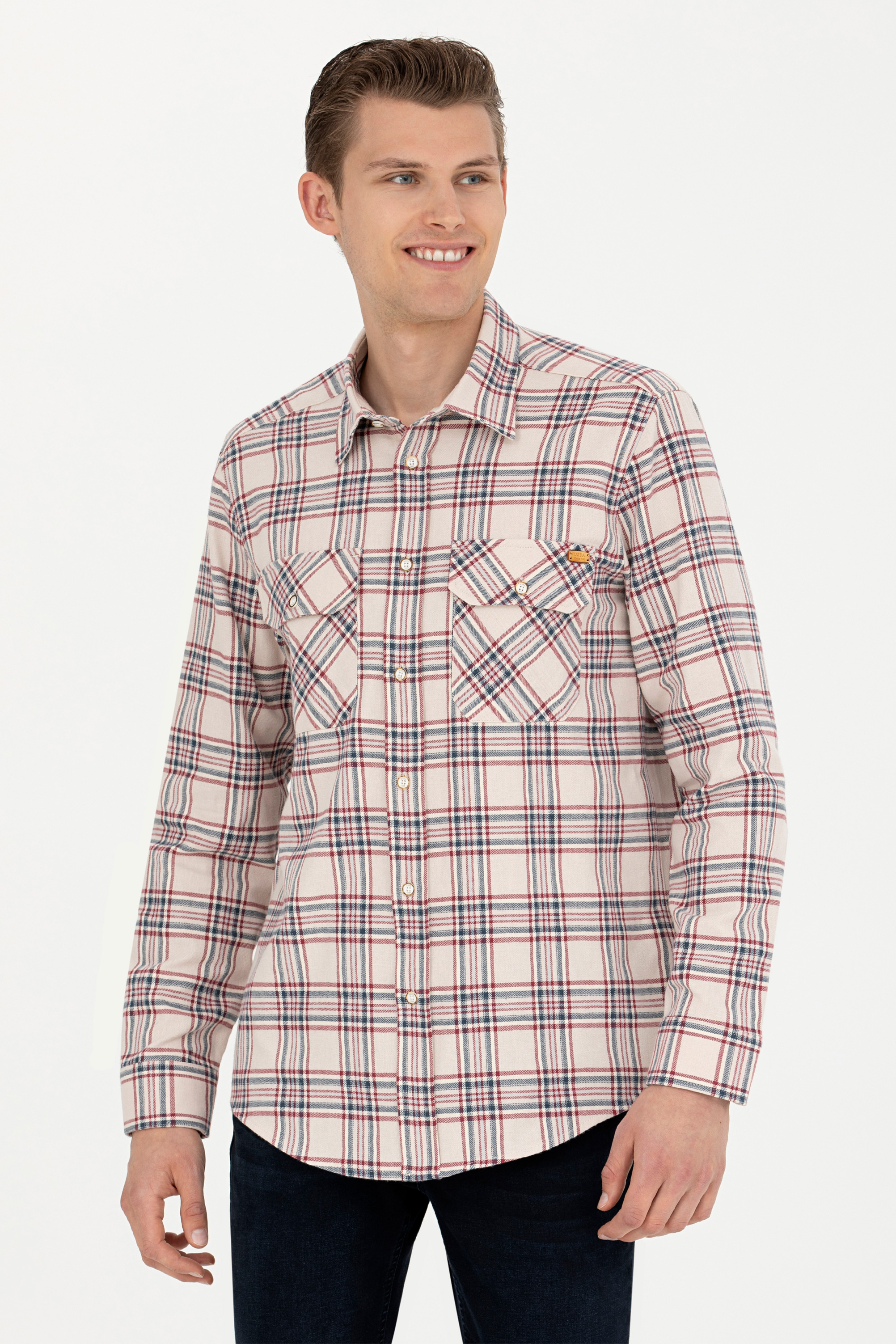 پیراهن خاکستری ریلکس مردانه یو اس پولو | US POLO ASSN