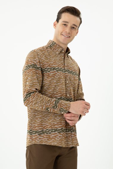 پیراهن  خاکستری  ریلکس  مردانه یو اس پولو | US POLO ASSN
