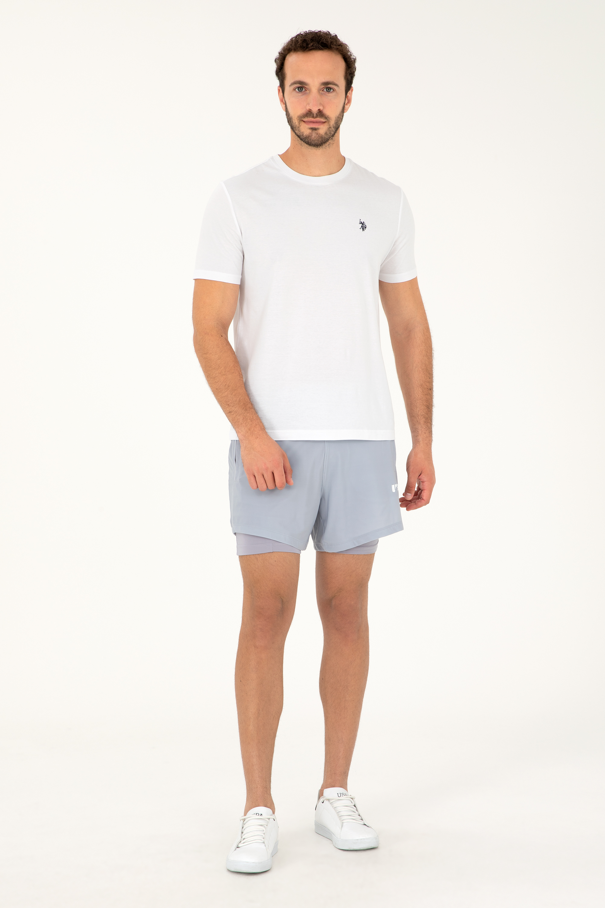 شلوارک خاکستری رگولار مردانه یو اس پولو | US POLO ASSN