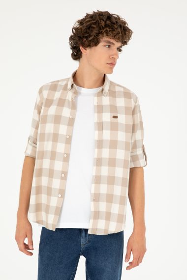 پیراهن  خاکستری  ریلکس  مردانه یو اس پولو | US POLO ASSN