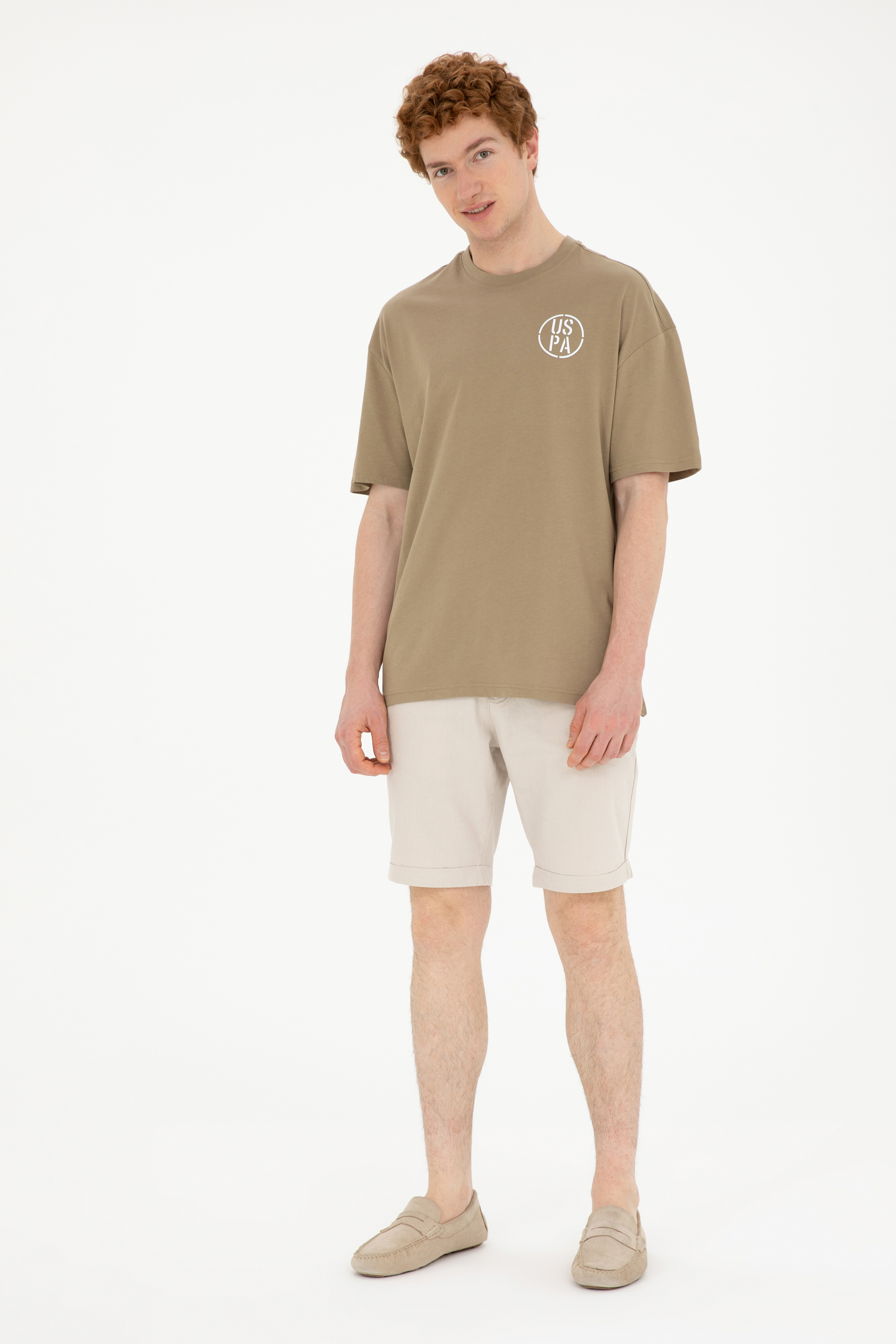 شلوارک خاکستری رگولار مردانه یو اس پولو | US POLO ASSN