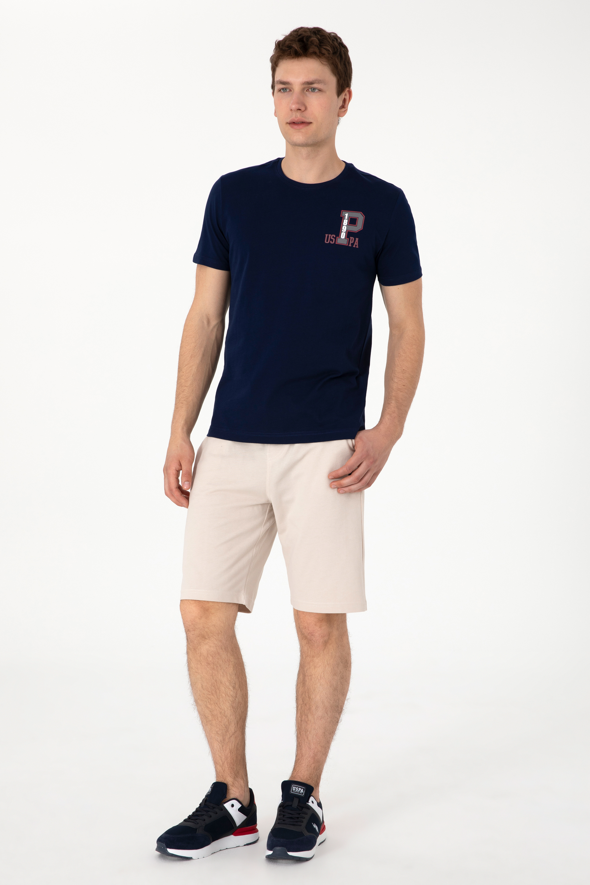شلوارک خاکستری رگولار مردانه یو اس پولو | US POLO ASSN