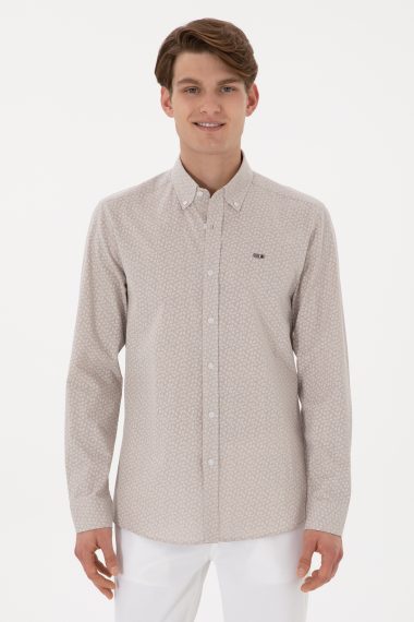 پیراهن  خاکستری  اندامی  مردانه یو اس پولو | US POLO ASSN