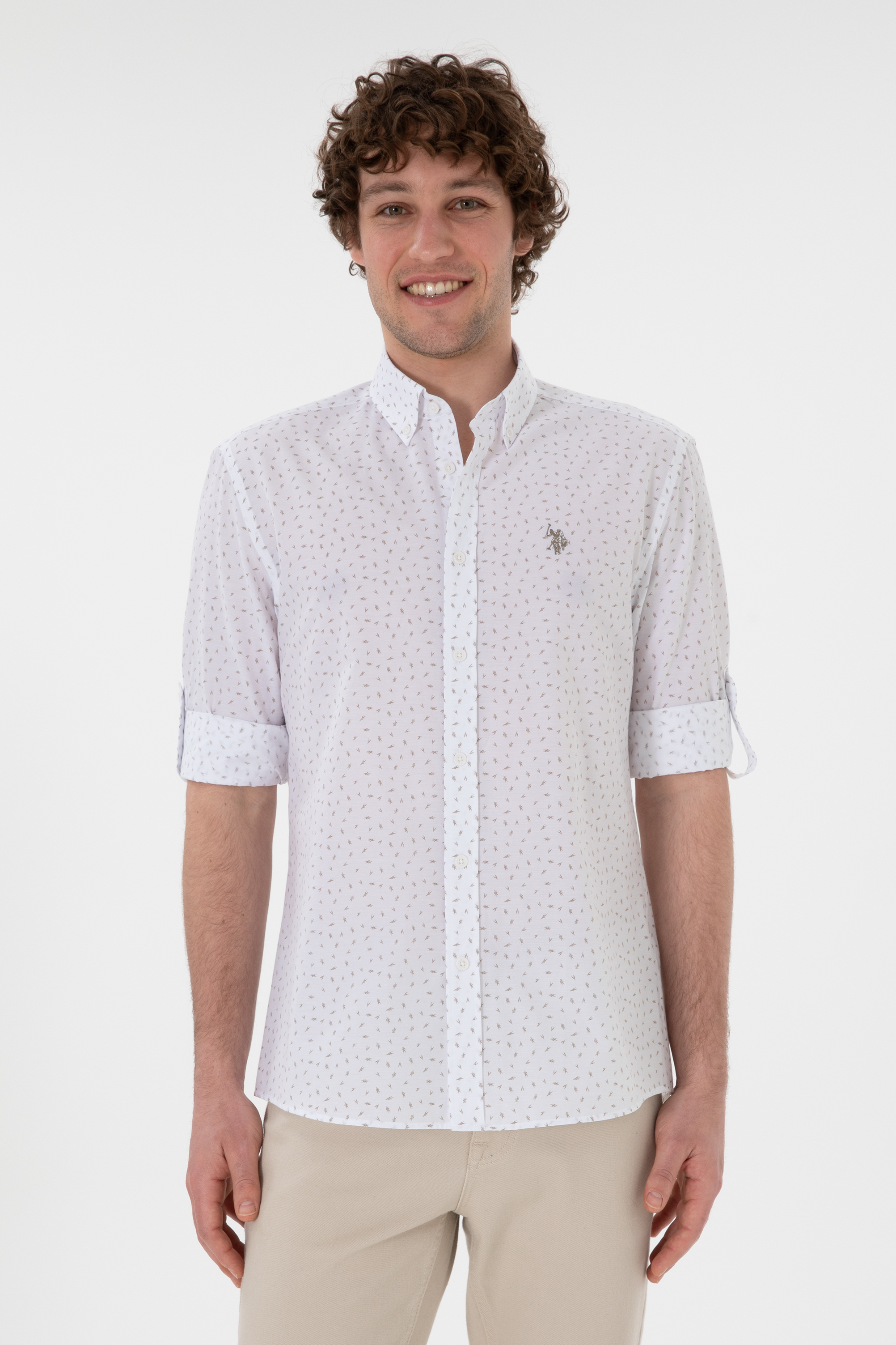 پیراهن خاکستری رگولار مردانه یو اس پولو | US POLO ASSN
