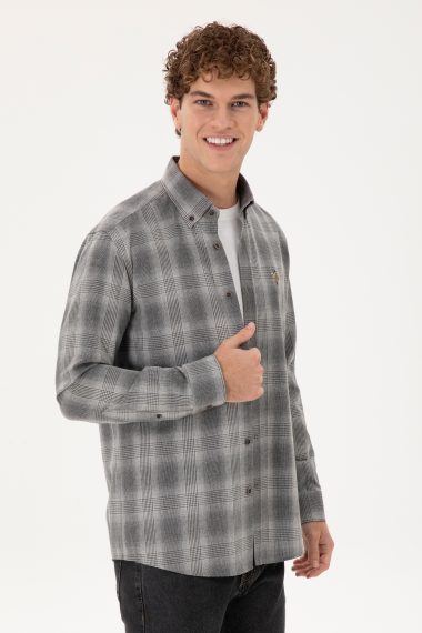 پیراهن  خاکستری  رگولار  مردانه یو اس پولو | US POLO ASSN
