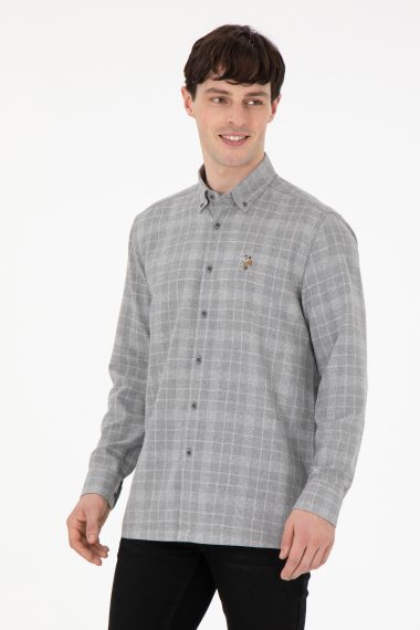پیراهن  خاکستری  ریلکس  مردانه یو اس پولو | US POLO ASSN