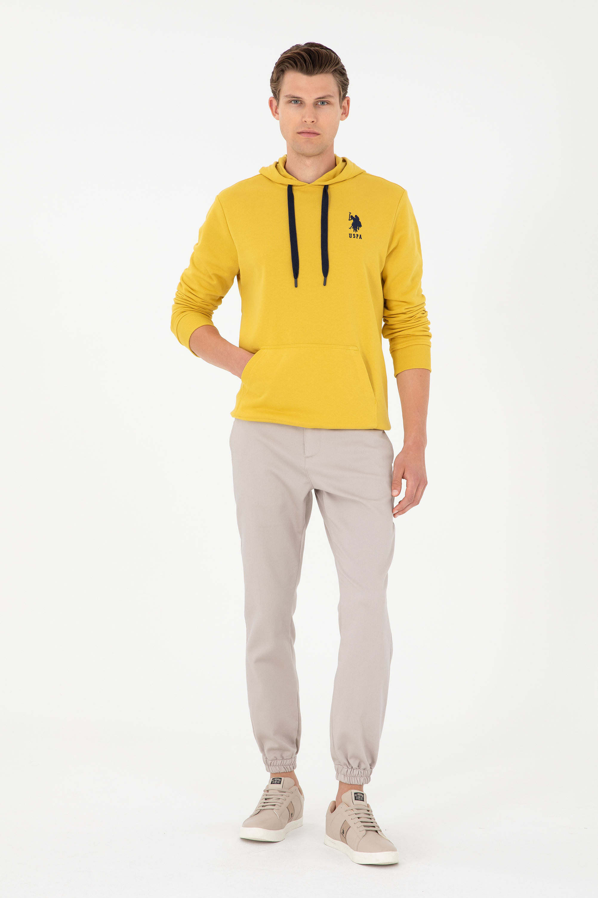شلوار کانواس خاکستری جاگر مردانه یو اس پولو | US POLO ASSN