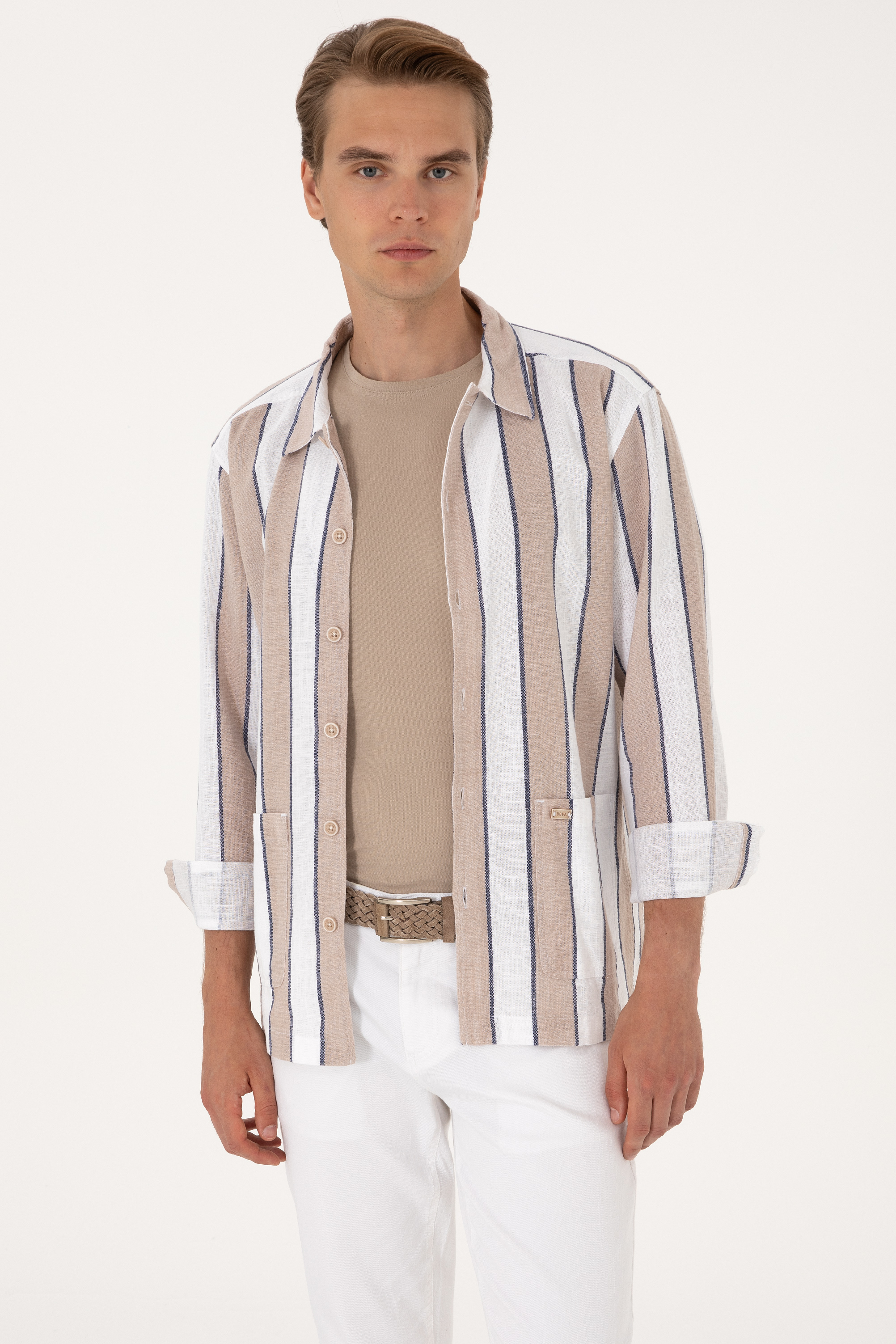 پیراهن خاکستری ریلکس مردانه یو اس پولو | US POLO ASSN