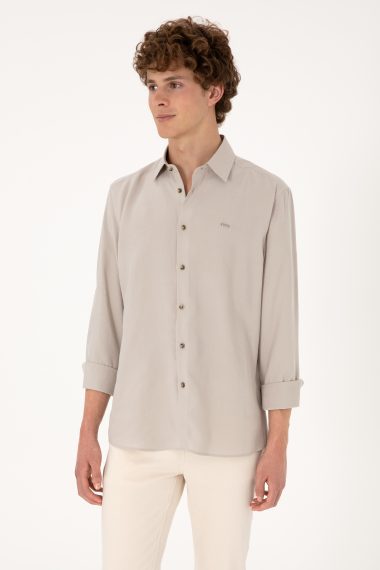 پیراهن  خاکستری  رگولار  مردانه یو اس پولو | US POLO ASSN