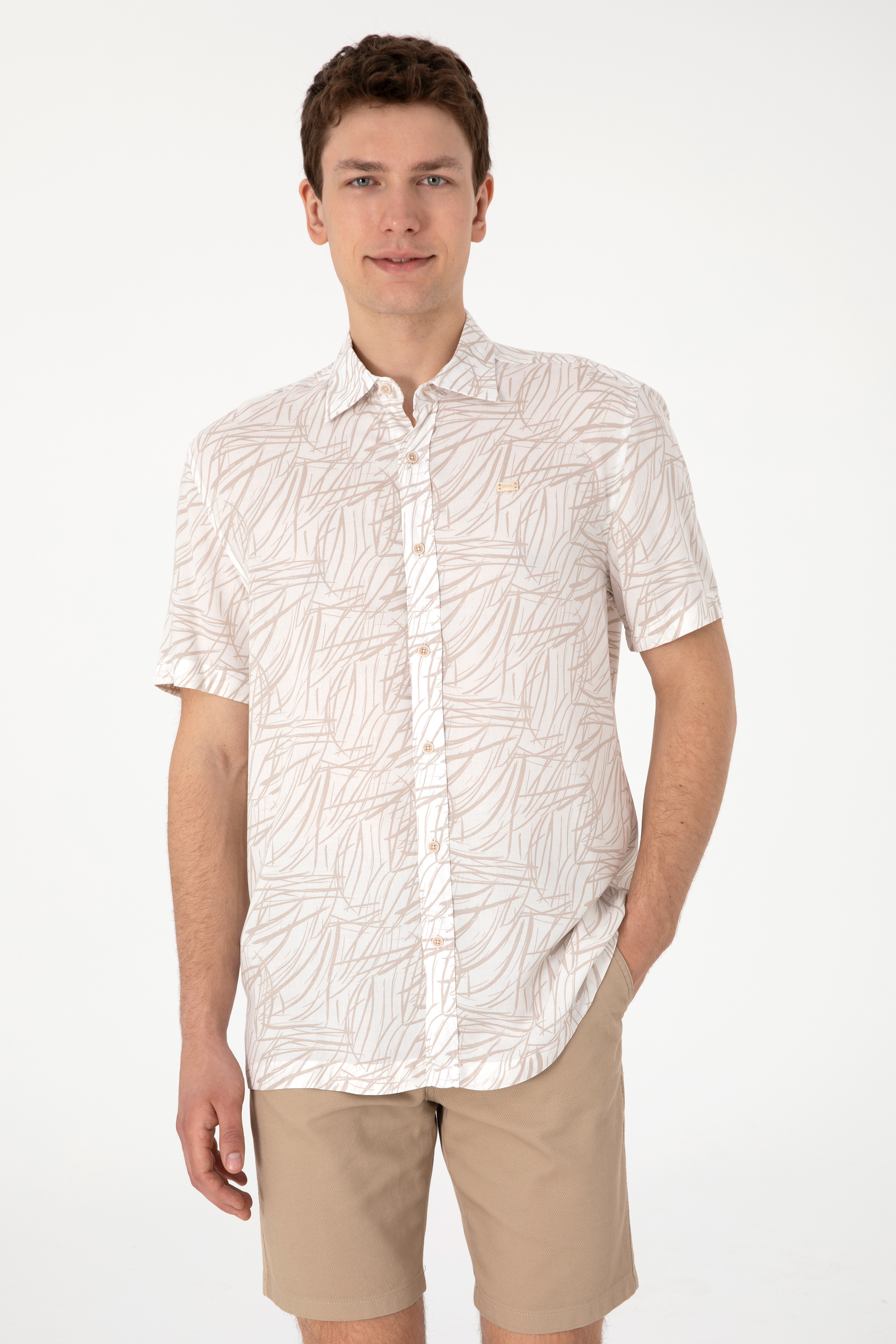 پیراهن خاکستری ریلکس مردانه یو اس پولو | US POLO ASSN