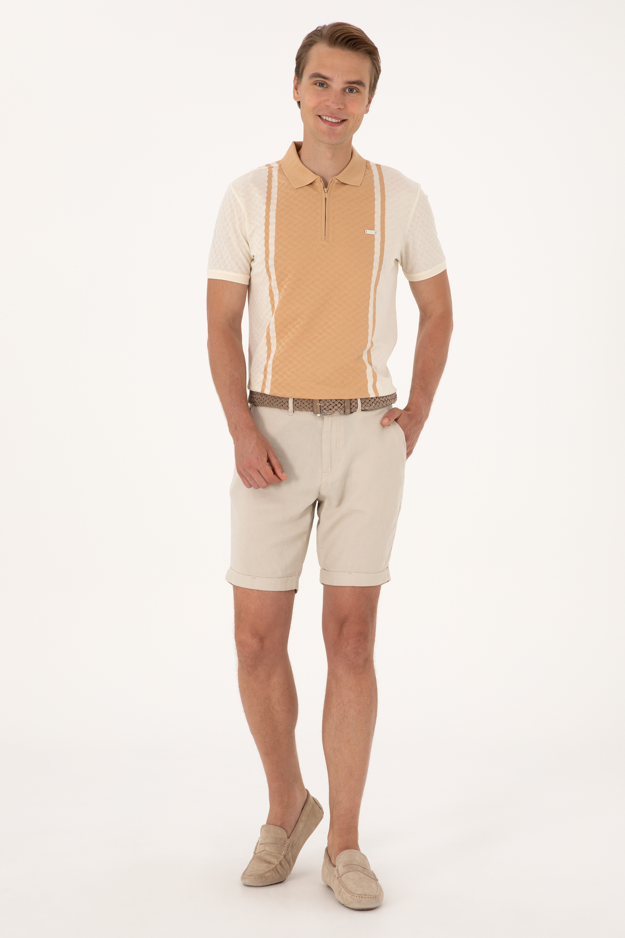 شلوارک خاکستری رگولار مردانه یو اس پولو | US POLO ASSN