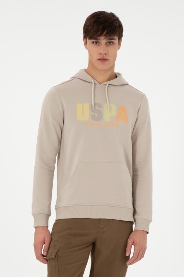 سویشرت هودی خاکستری  رگولار آستین بلند مردانه یو اس پولو | US POLO ASSN