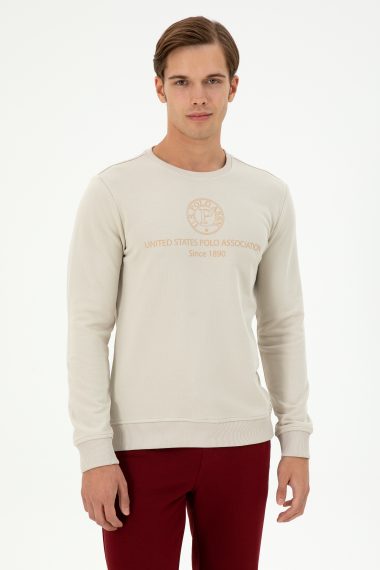 سویشرت یقه گرد خاکستری  رگولار آستین بلند مردانه یو اس پولو | US POLO ASSN