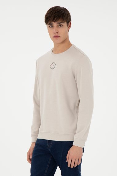 سویشرت یقه گرد خاکستری  رگولار آستین بلند مردانه یو اس پولو | US POLO ASSN