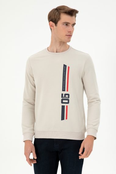سویشرت یقه گرد خاکستری  رگولار آستین بلند مردانه یو اس پولو | US POLO ASSN