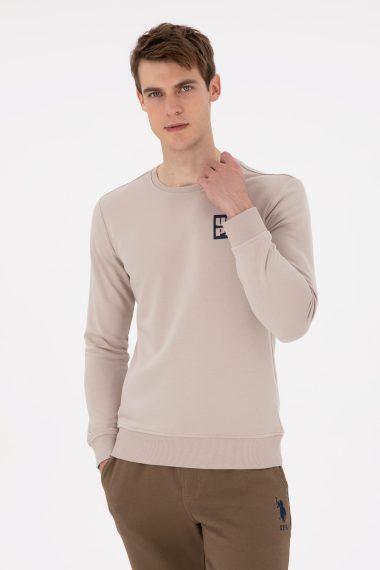 سویشرت یقه گرد خاکستری  رگولار آستین بلند مردانه یو اس پولو | US POLO ASSN