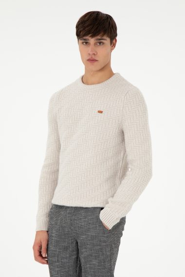 بافت یقه گرد خاکستری  اندامی  مردانه یو اس پولو | US POLO ASSN