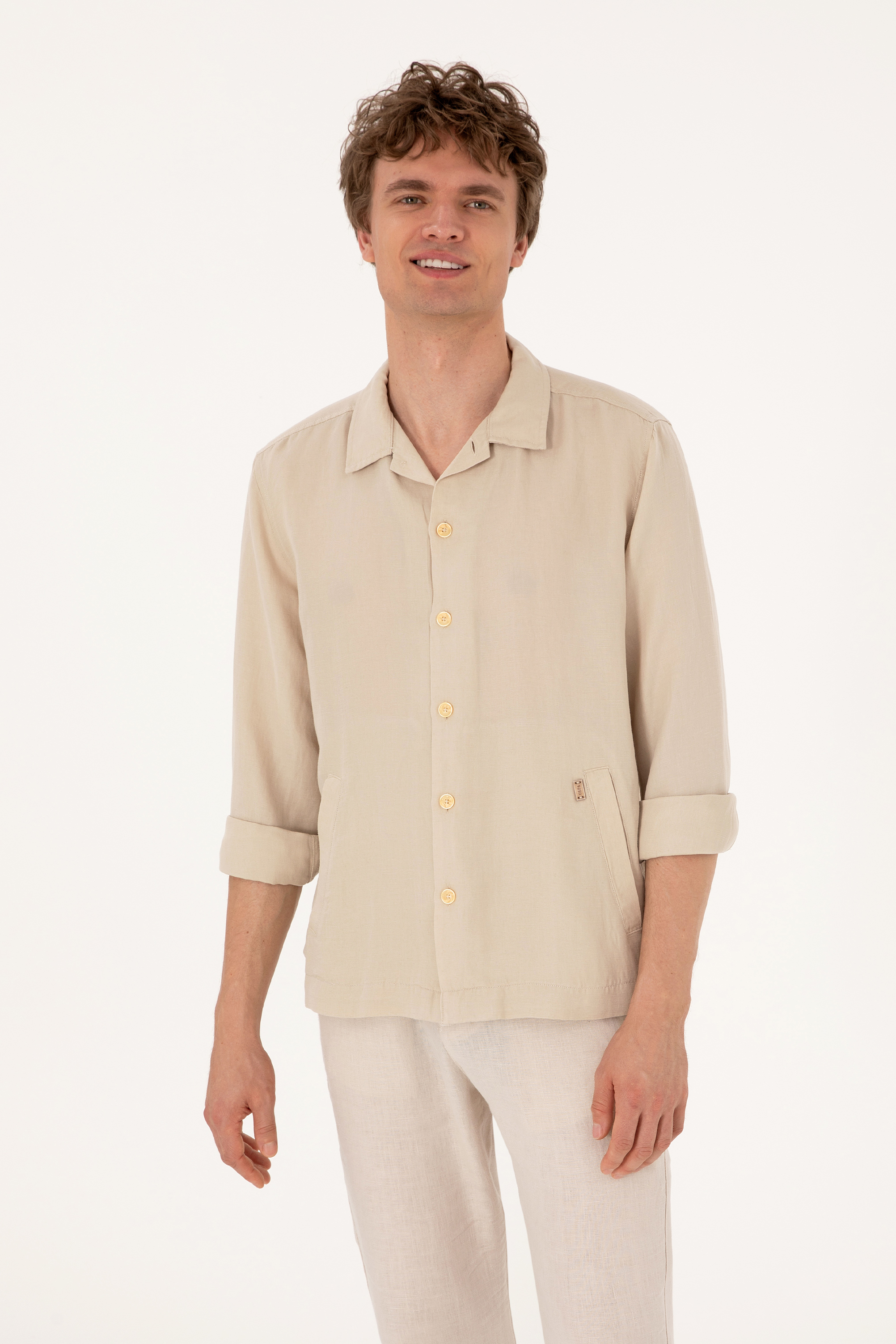 پیراهن خاکستری ریلکس مردانه یو اس پولو | US POLO ASSN