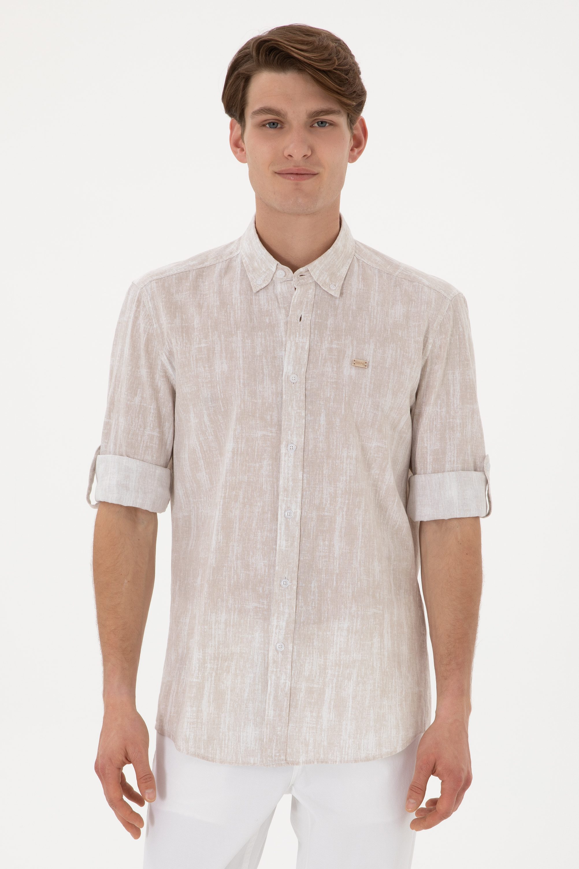 پیراهن خاکستری رگولار مردانه یو اس پولو | US POLO ASSN