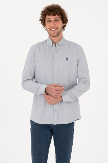 پیراهن  خاکستری  رگولار  مردانه یو اس پولو | US POLO ASSN