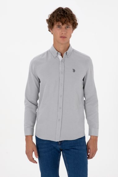 پیراهن  خاکستری  رگولار  مردانه یو اس پولو | US POLO ASSN