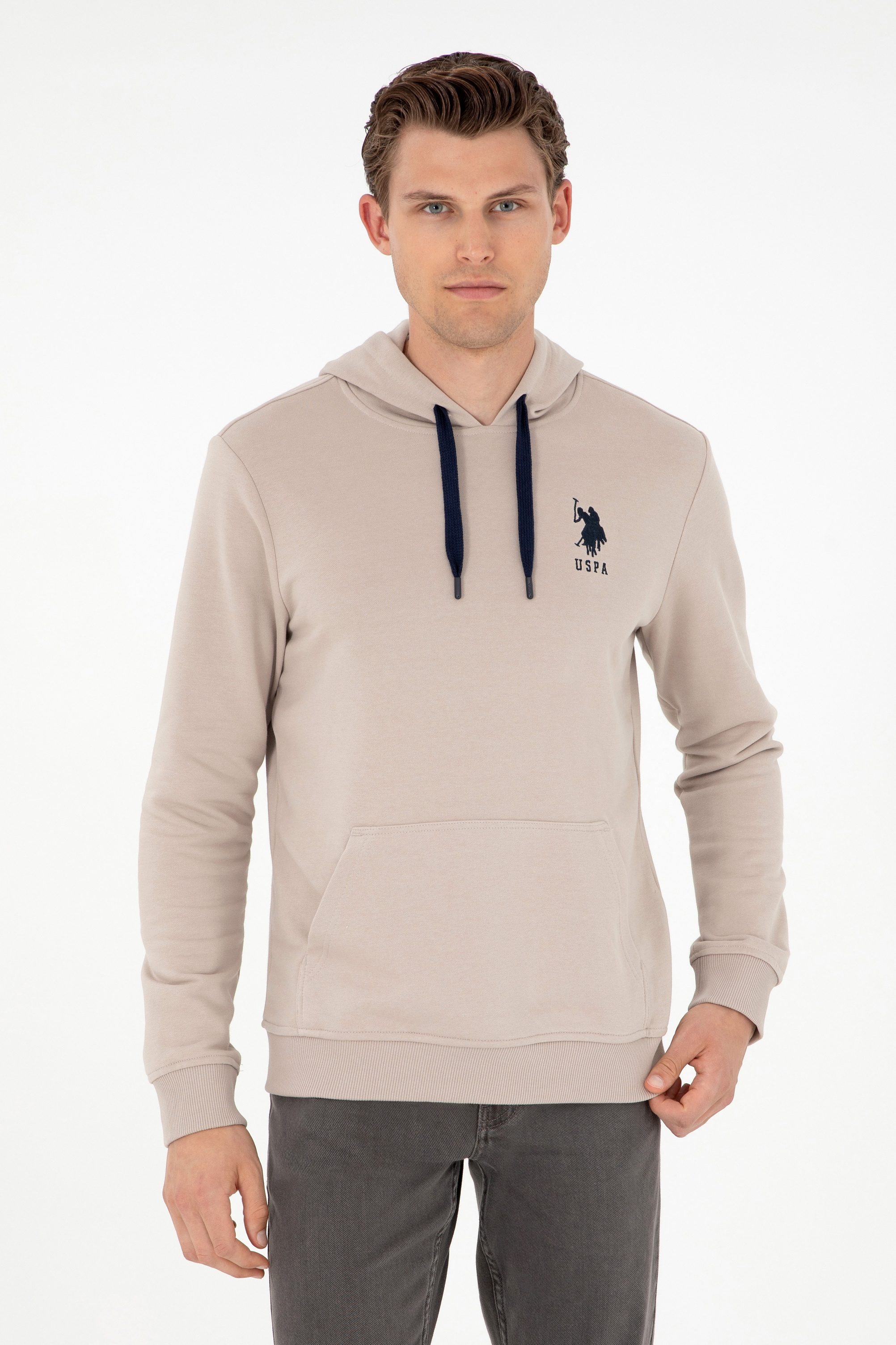 سویشرت بیسیک خاکستری رگولار مردانه یو اس پولو | US POLO ASSN