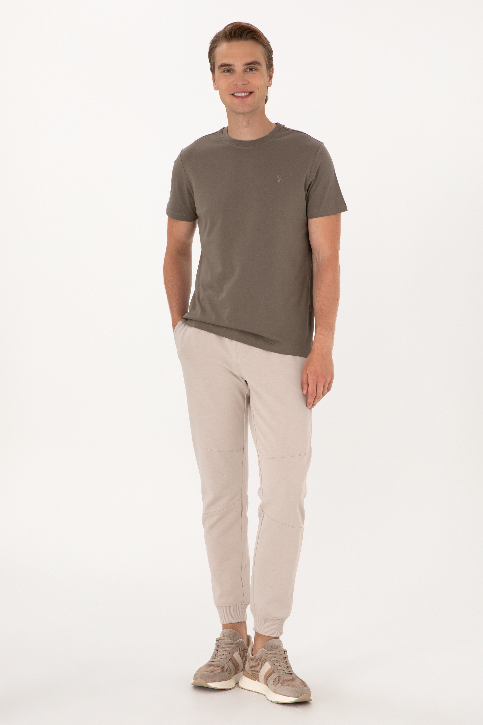 شلوار ورزشی خاکستری اندامی مردانه یو اس پولو | US POLO ASSN