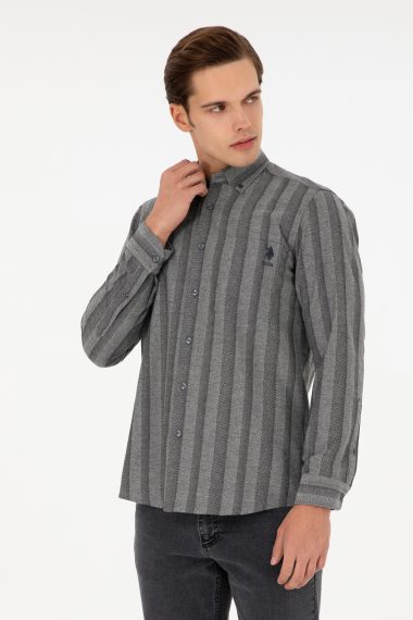 پیراهن  خاکستری  رگولار  مردانه یو اس پولو | US POLO ASSN