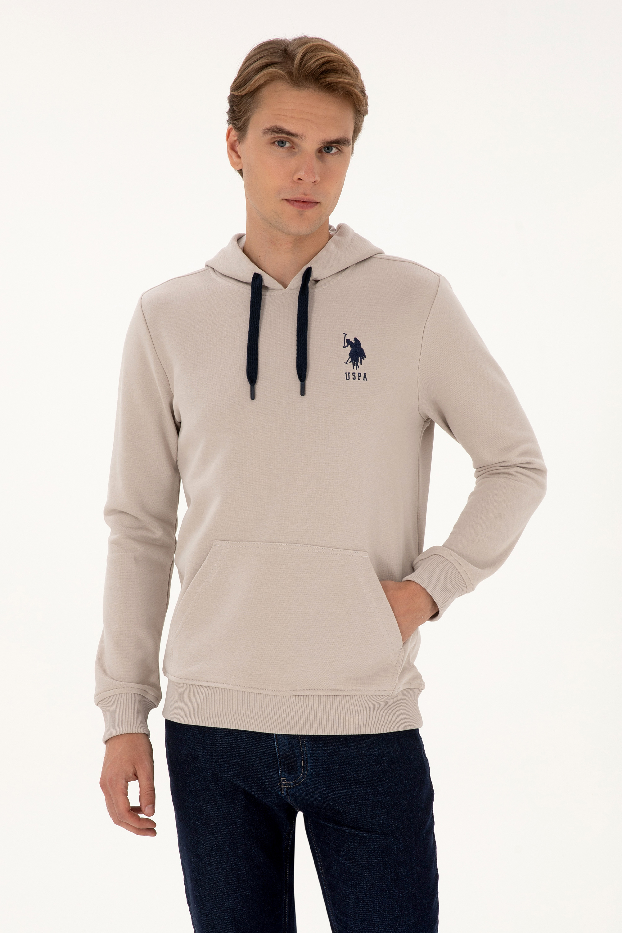 سویشرت بیسیک خاکستری رگولار مردانه یو اس پولو | US POLO ASSN