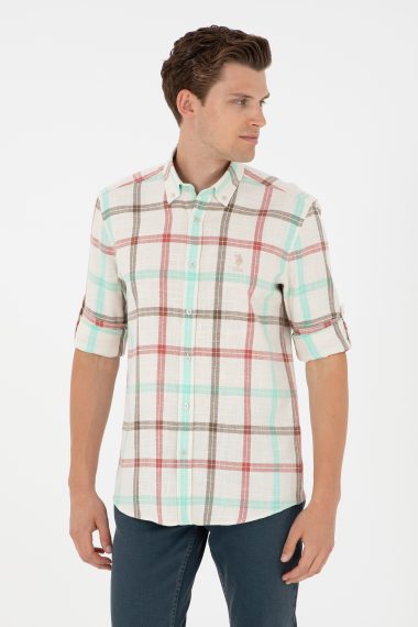 پیراهن  خاکستری  رگولار  مردانه یو اس پولو | US POLO ASSN