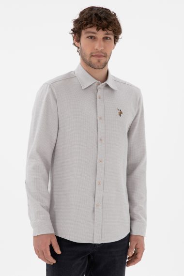 پیراهن  خاکستری  اندامی  مردانه یو اس پولو | US POLO ASSN