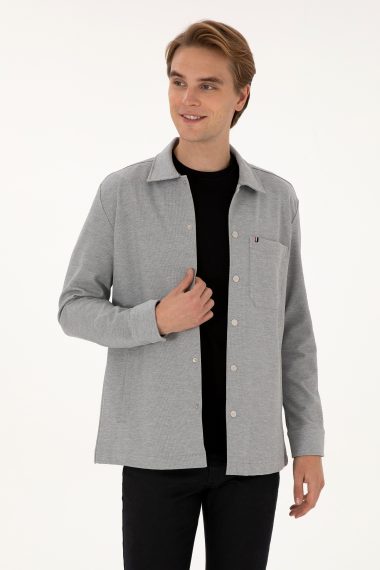 پیراهن  خاکستری  ریلکس  مردانه یو اس پولو | US POLO ASSN