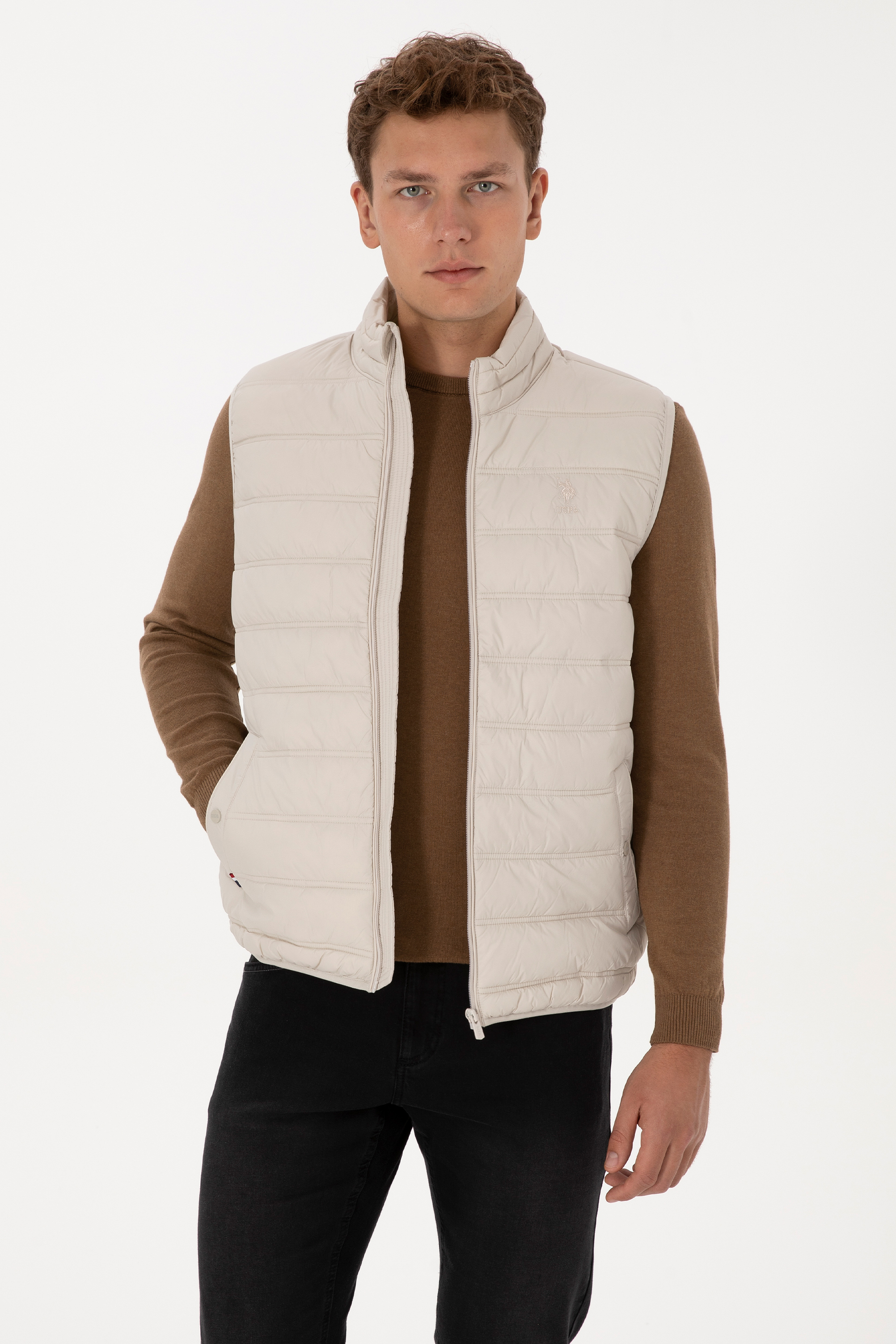 جلیقه خاکستری بیسیک مردانه یو اس پولو | US POLO ASSN