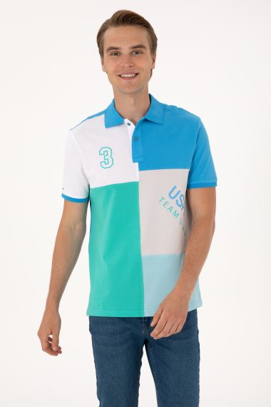 تی شرت یقه پولو خاکستری روشن  رگولار  مردانه یو اس پولو | US POLO ASSN