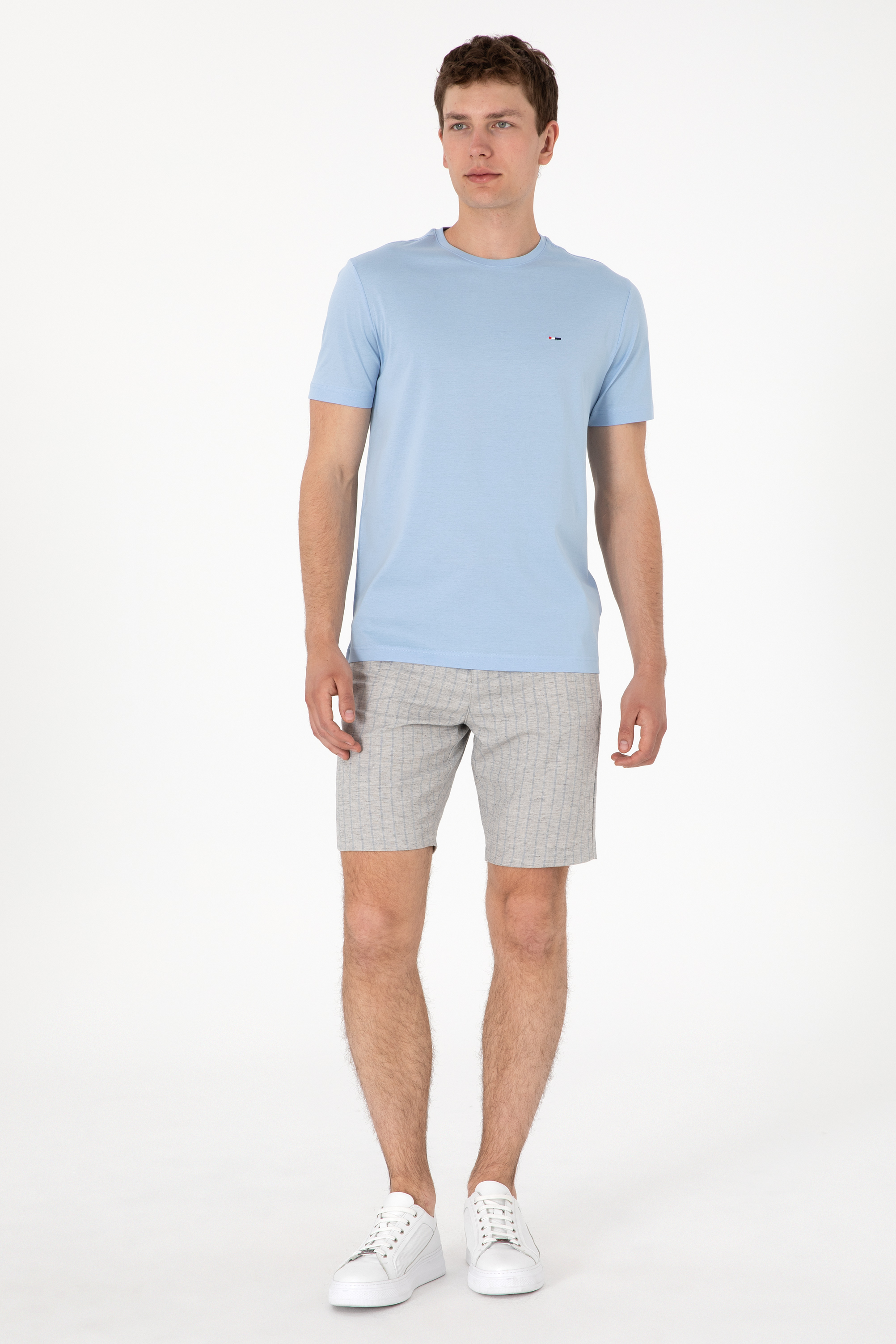شلوارک خاکستری روشن رگولار مردانه یو اس پولو | US POLO ASSN