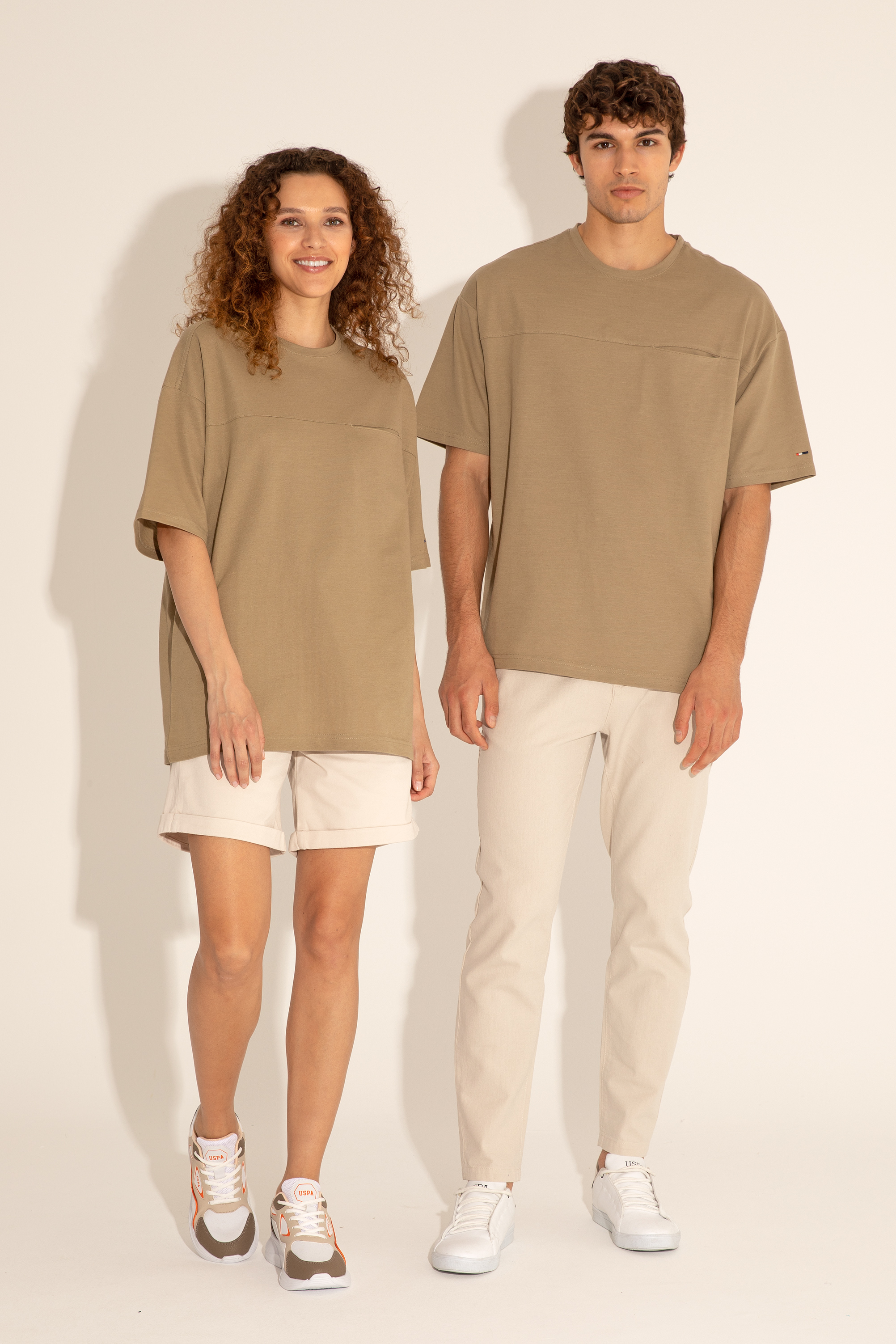 تی شرت یقه گرد خاکی ریلکس آستین کوتاه مردانه یو اس پولو | US POLO ASSN
