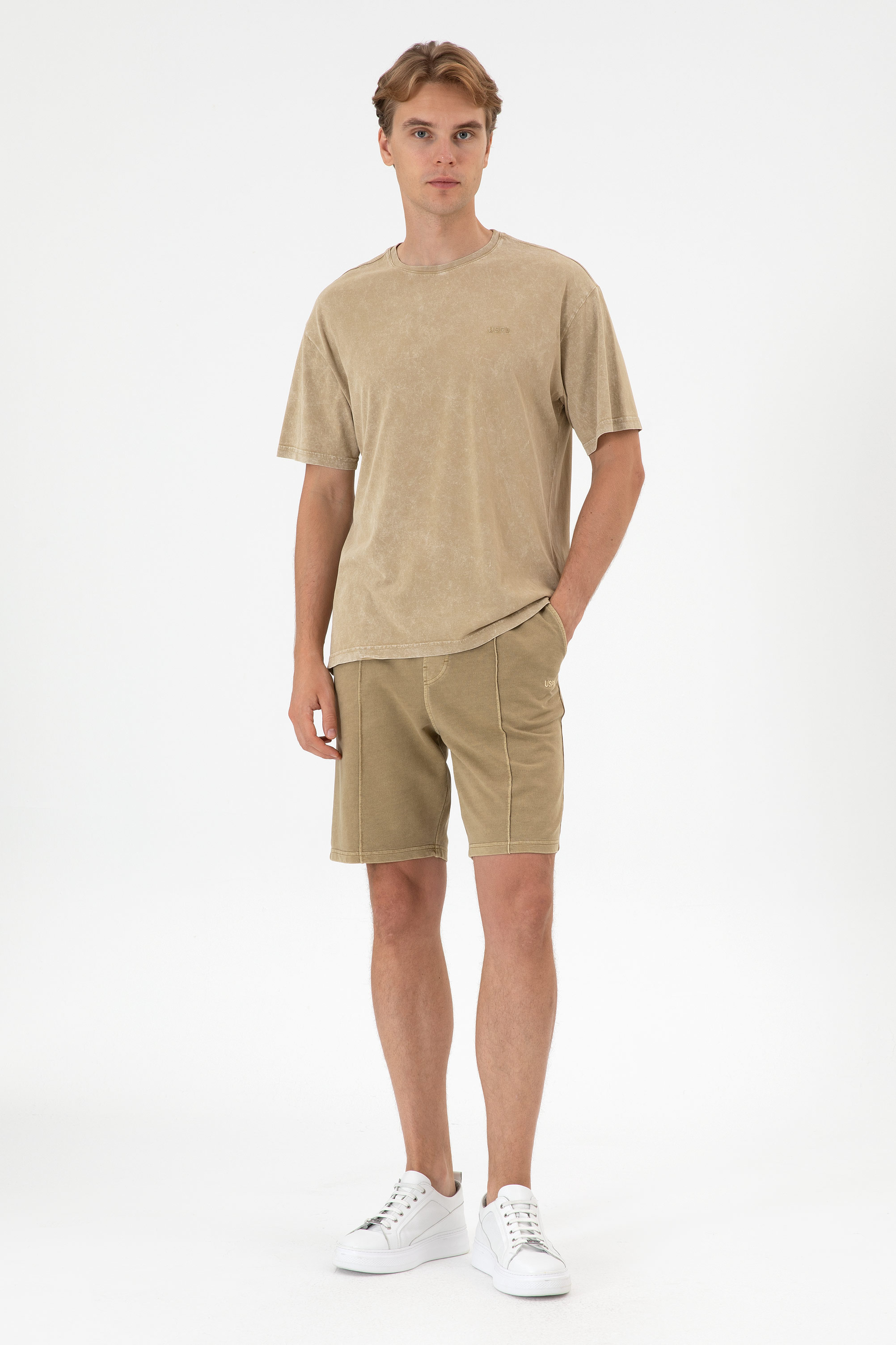 شلوارک خاکی رگولار مردانه یو اس پولو | US POLO ASSN
