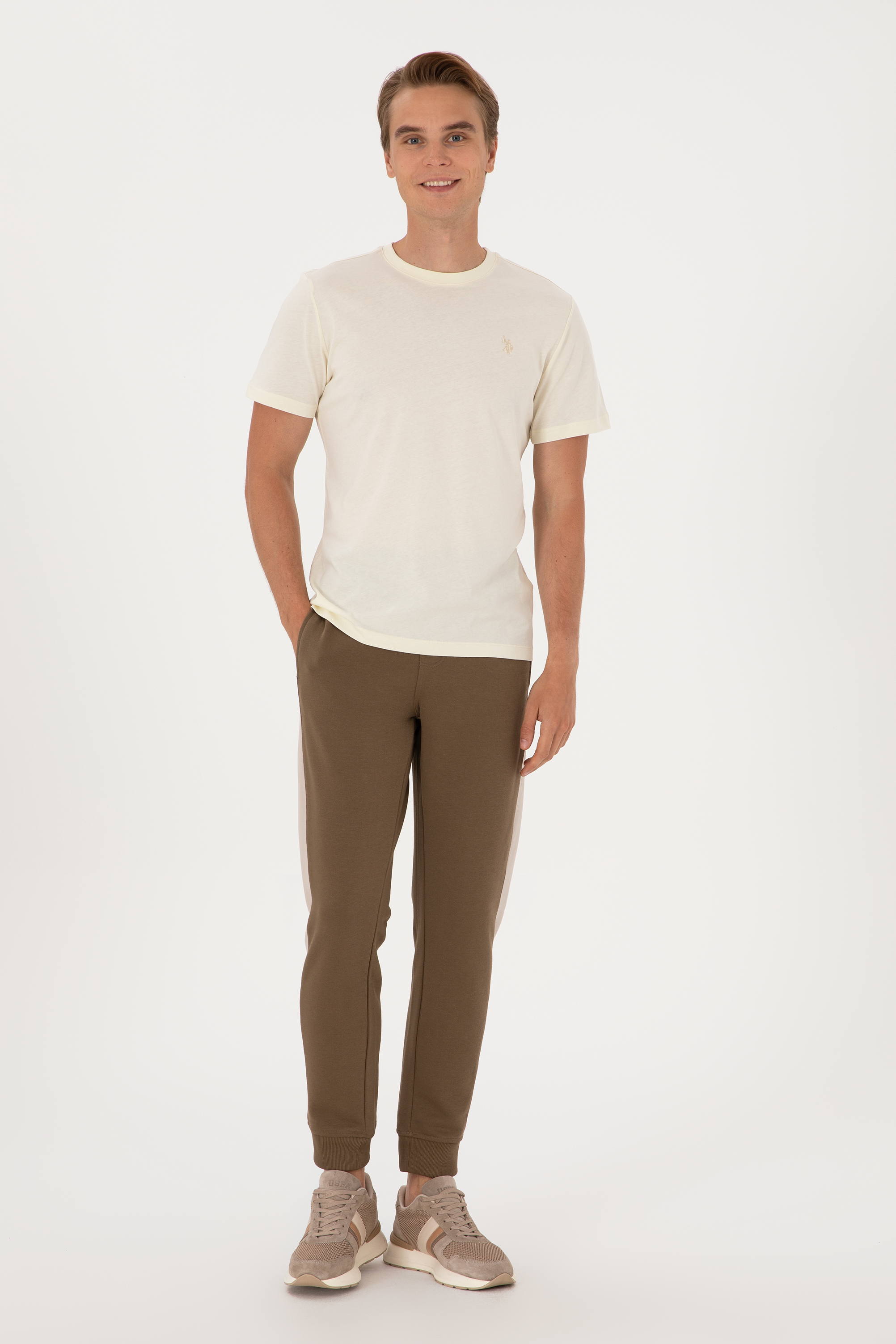 شلوار ورزشی خاکی رگولار مردانه یو اس پولو | US POLO ASSN