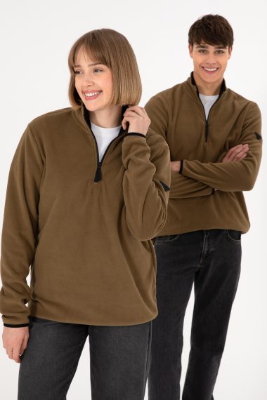 سویشرت یقه ایستاده خاکی  رگولار  مردانه یو اس پولو | US POLO ASSN