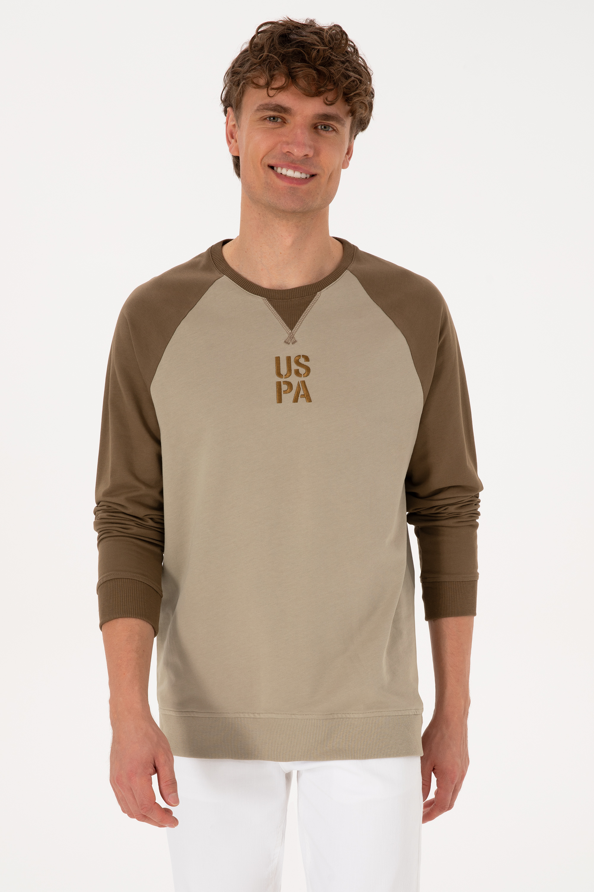 سویشرت خاکی رگولار مردانه یو اس پولو | US POLO ASSN