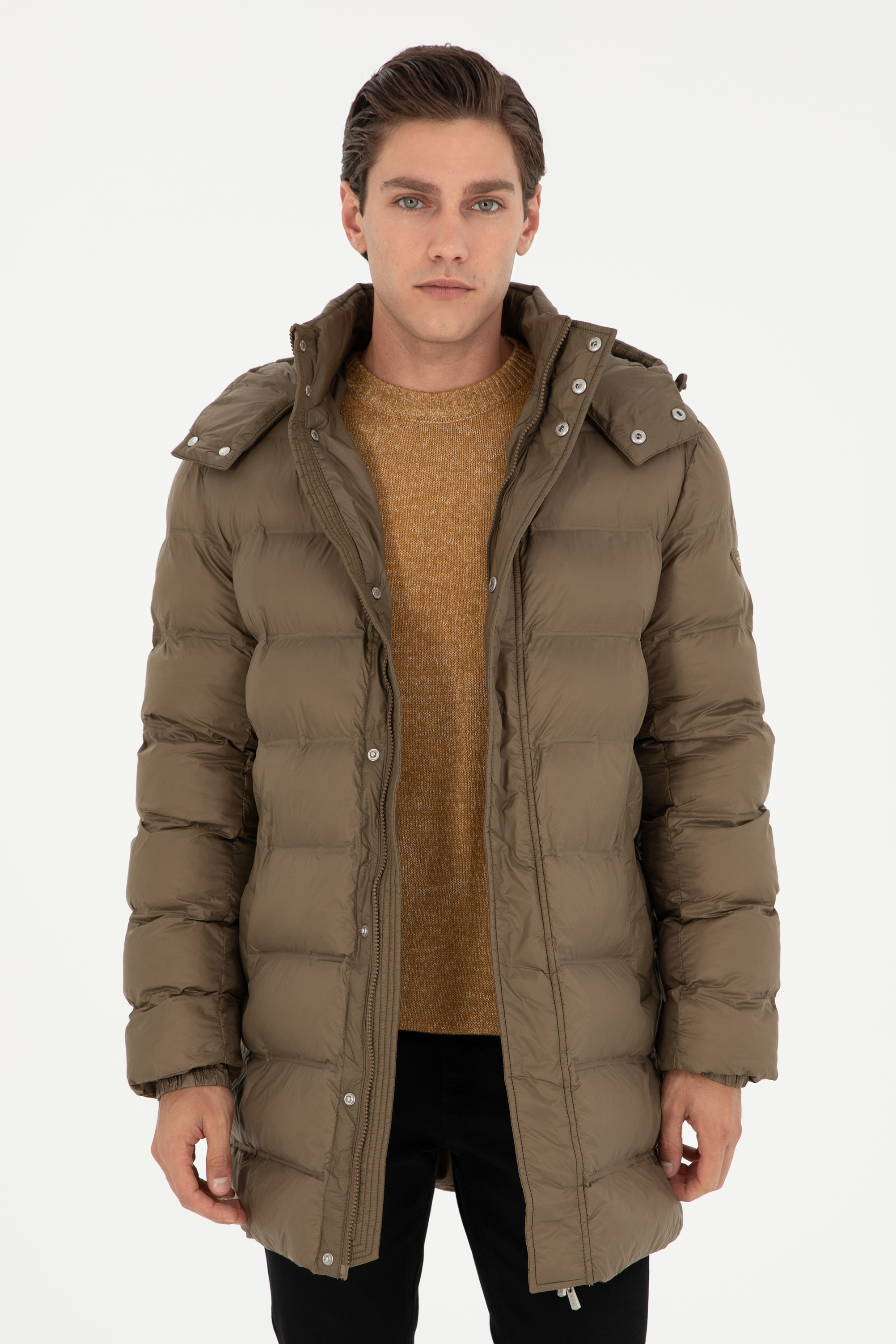 کاپشن خاکی رگولار مردانه یو اس پولو | US POLO ASSN
