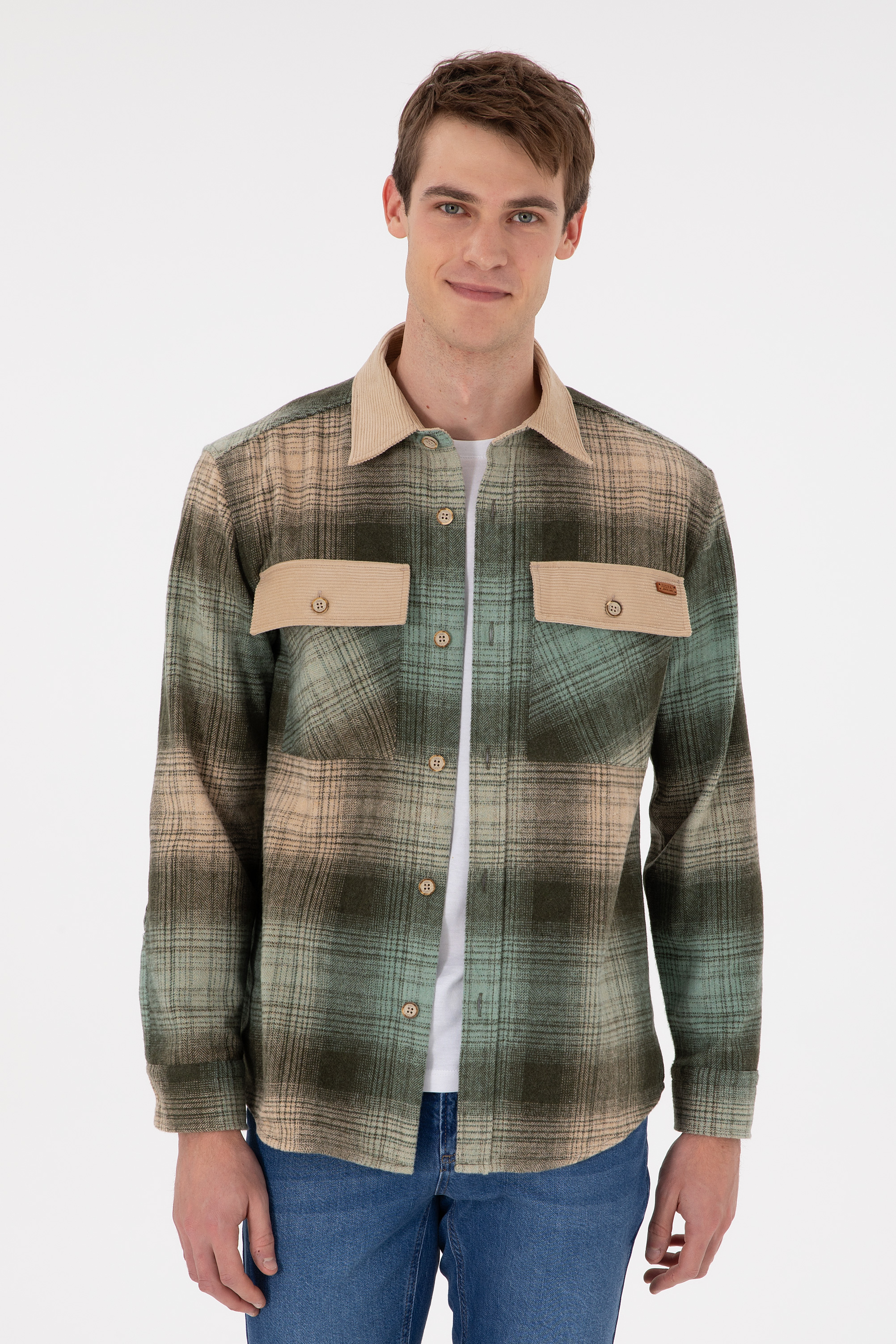 پیراهن خاکی ریلکس مردانه یو اس پولو | US POLO ASSN