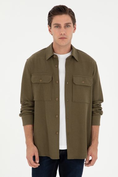 پیراهن  خاکی  ریلکس  مردانه یو اس پولو | US POLO ASSN