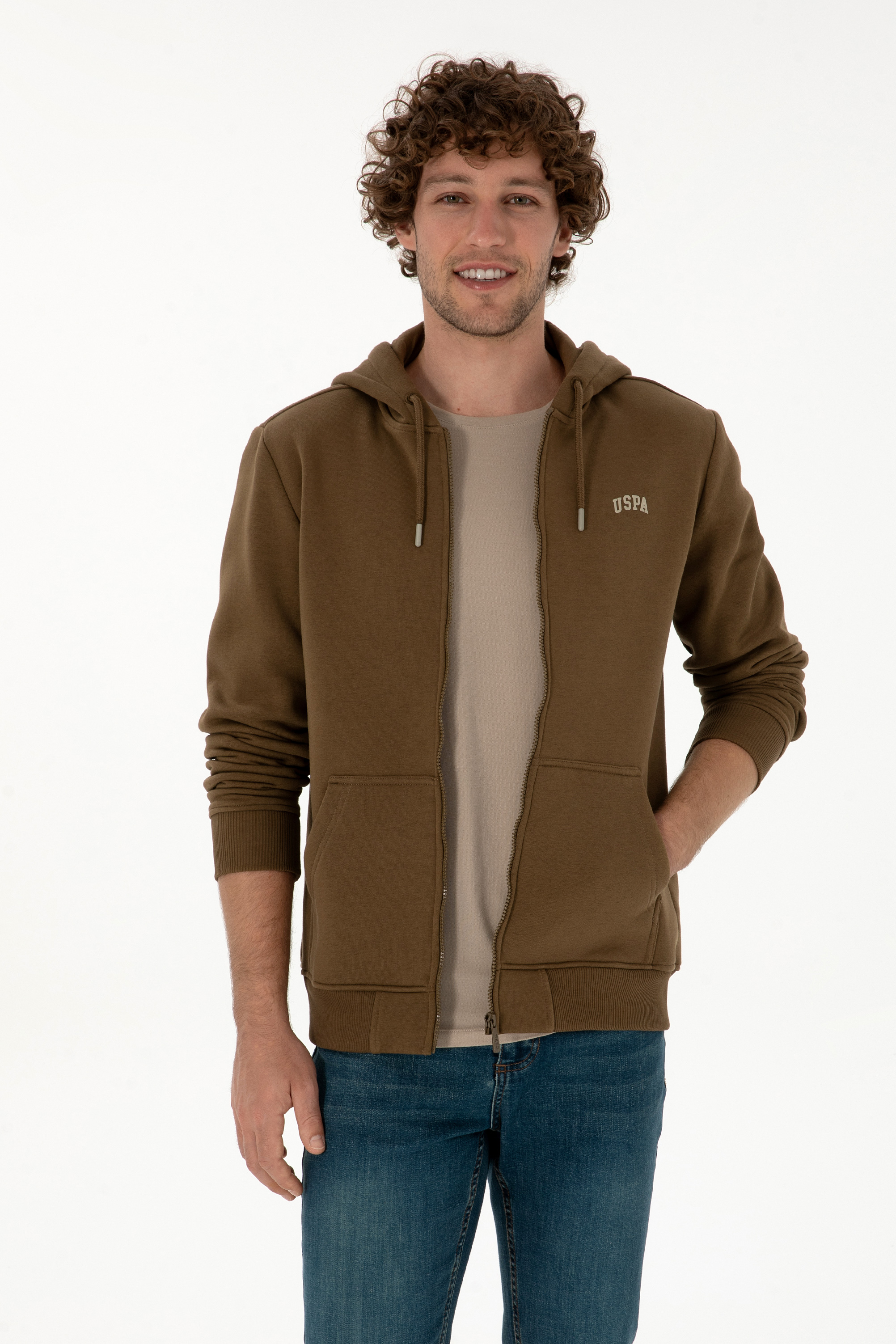 ژاکت خاکی رگولار مردانه یو اس پولو | US POLO ASSN