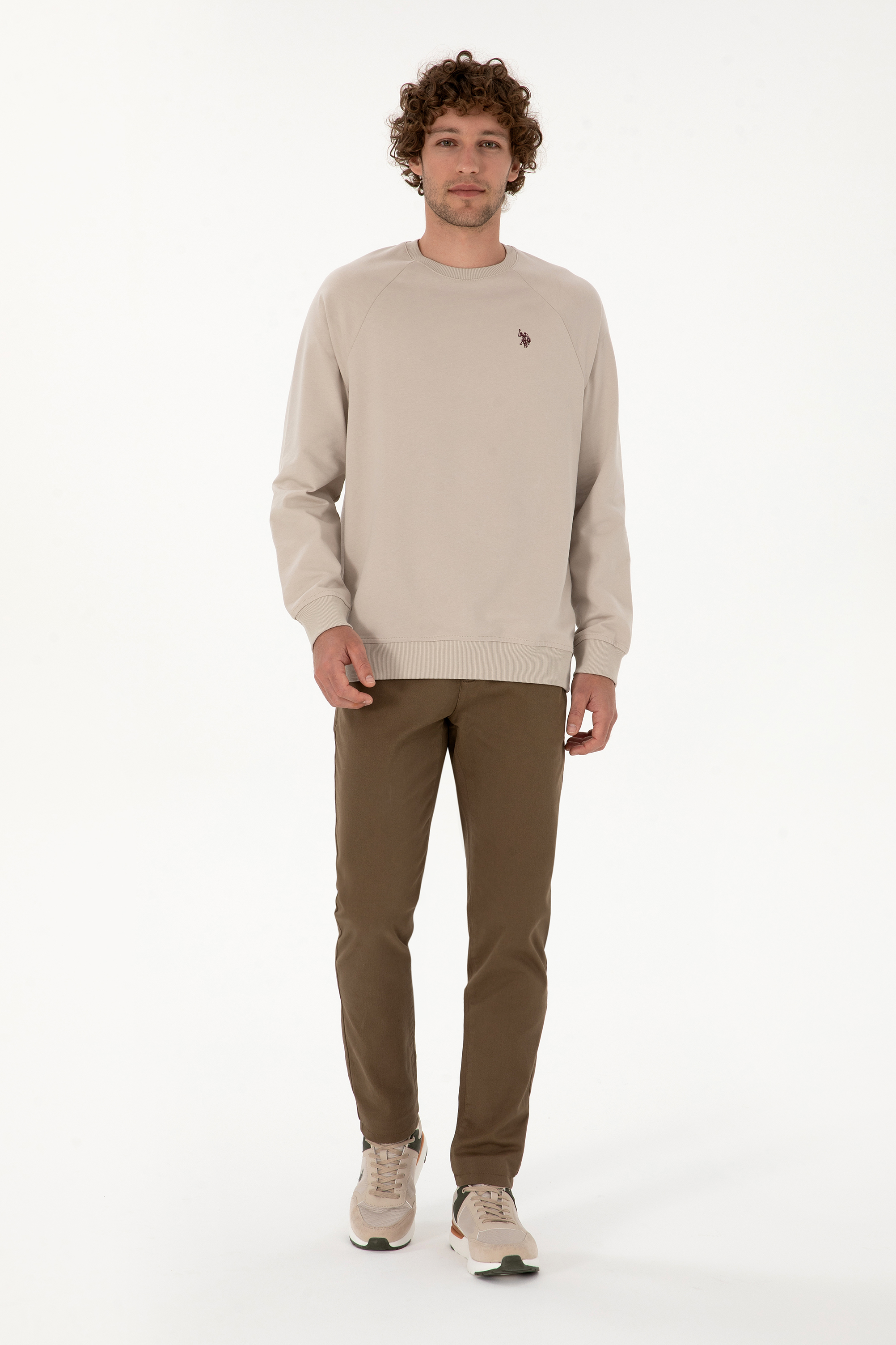 شلوار کانواس خاکی اندامی مردانه یو اس پولو | US POLO ASSN