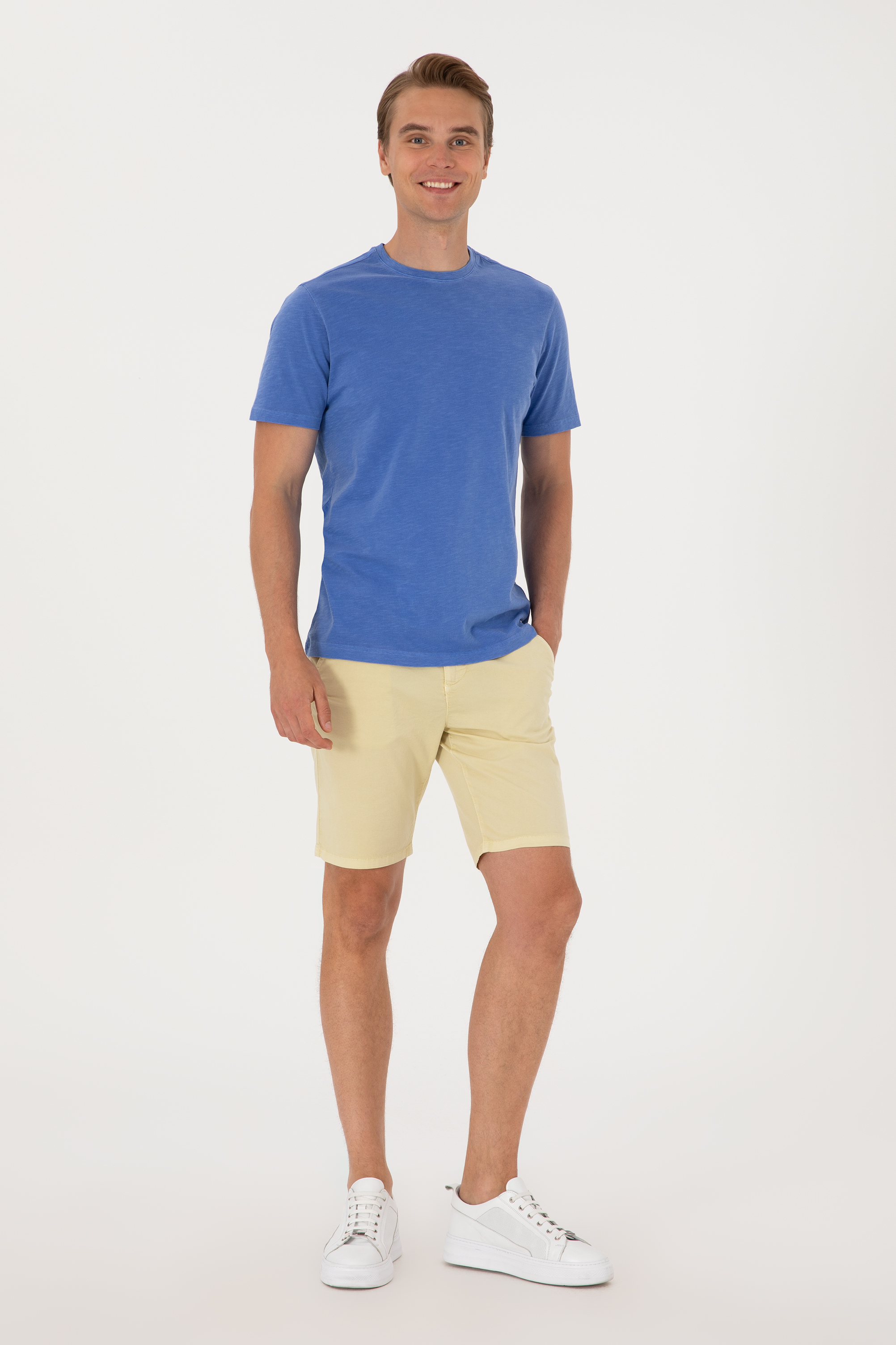 شلوارک خاکی روشن رگولار مردانه یو اس پولو | US POLO ASSN